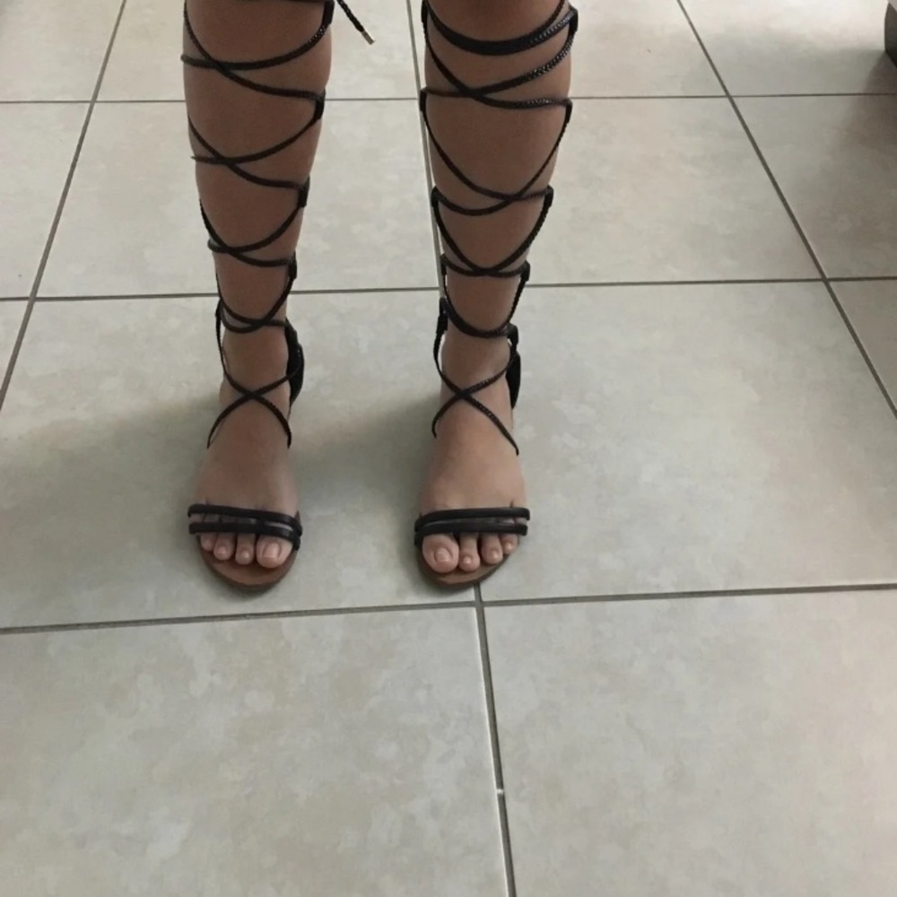 Black gladiator sandals